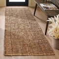 Collection Runner Rug - 2' x 8', Natural Brown, Handmade Jute, Farmhouse Style, Chunky Textured Thick Pile (NF447A)